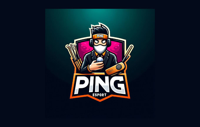 do awesome ping esport mascot logo within two days