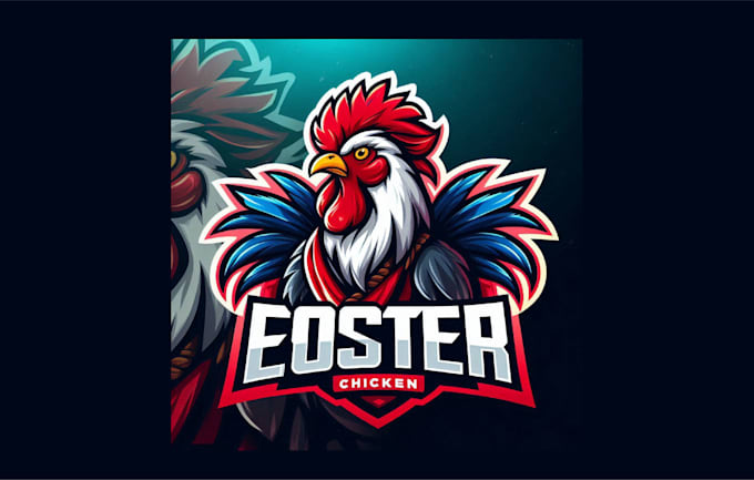 do rooster chicken mascot logo with express delivery