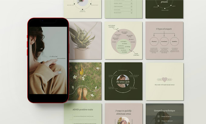 create branded instagram templates for wellness and mental health businesses
