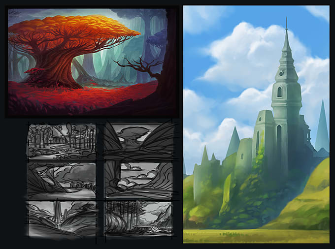 digitally paint fantasy landscape