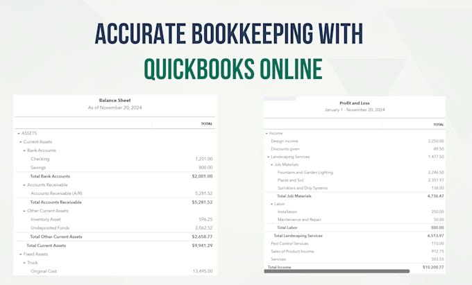 do quickbooks online setup and monthly bookkeeping