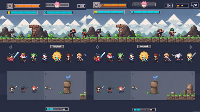 Create pixel art sprite sheet game asset character sheet retro art ...