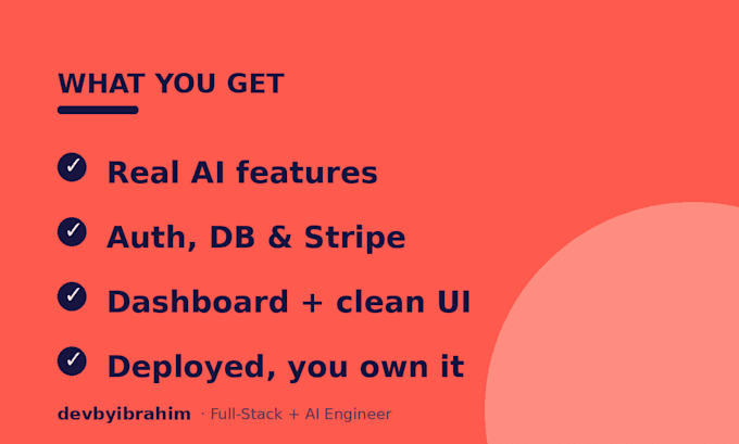 your ai saas or custom ai web app as full stack dev