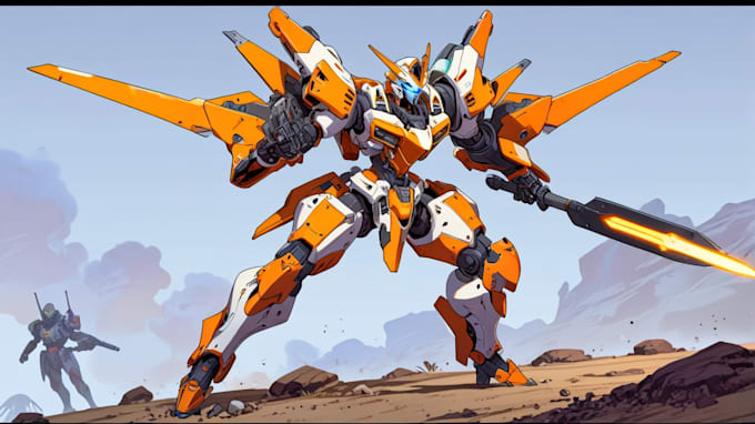 draw amazing concept for mecha, robot