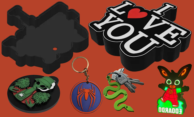 design unique 3d keychain logo 3d coaster text 3mf ready for 3d printing in stl