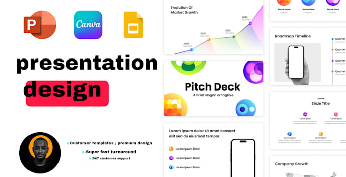 design a professional pitch deck or investor presentation
