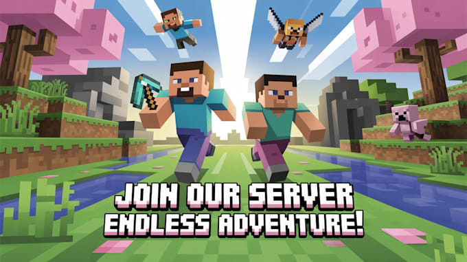 Do a minecraft logo, banner with server promotion by Harrietdolan | Fiverr