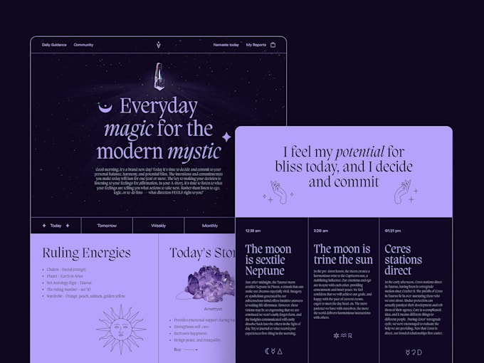 develop spiritual website, astrology horoscope website, numerology tarot website
