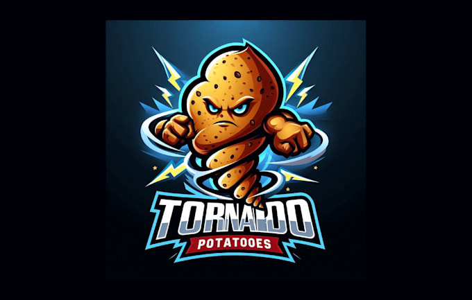 do tornado twist potatoes mascot logo for your company