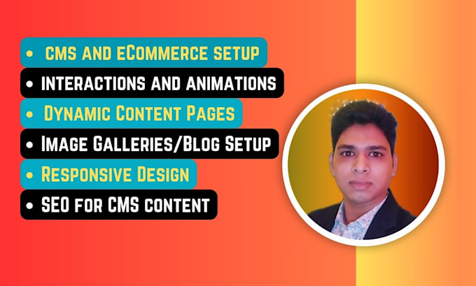do cms setup, blog site design, webflow ecommerce design