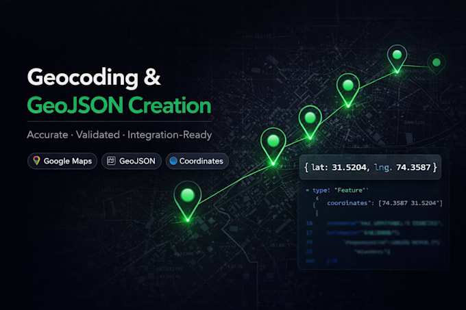 geocoding, geojson creation and google maps data entry