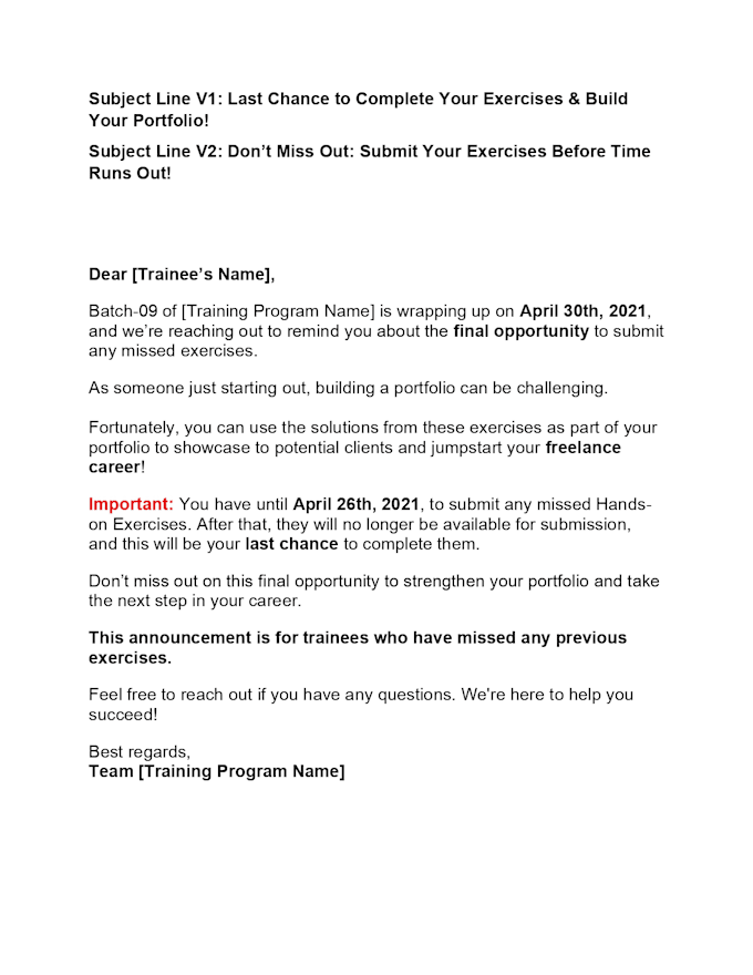 copywrite cold emails for your coaching and educational program