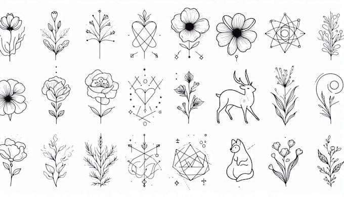 make a minimalist lineart tattoo design or illustration