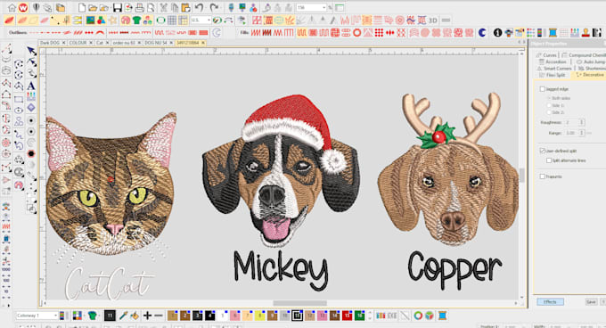 digitize embroidery designs for your dog, cat, or pet fast