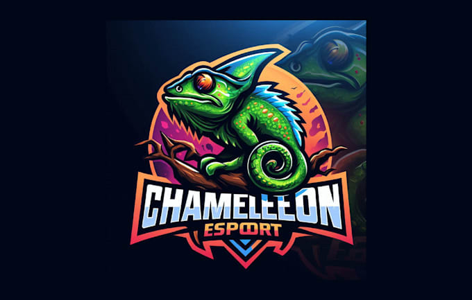 create a chameleon mascot logo with creative concepts