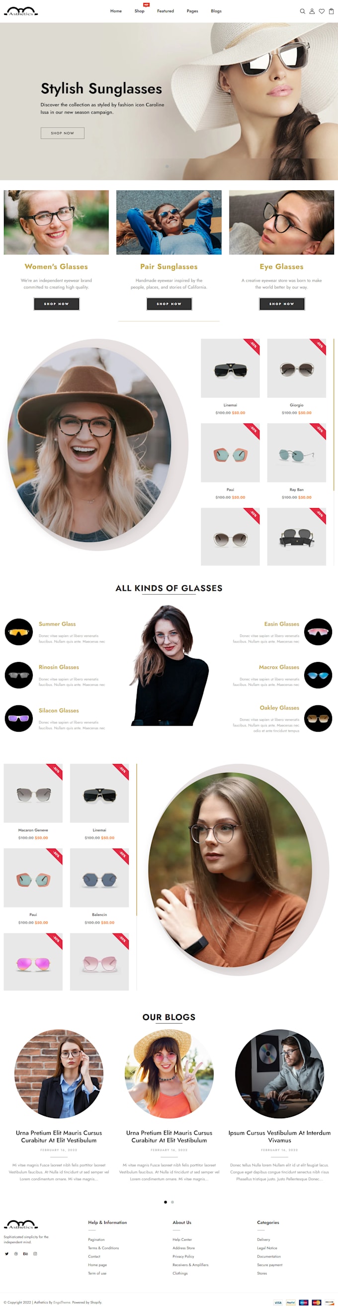 design sunglasses shopify eyeglasses store jewelry website wristwatches store