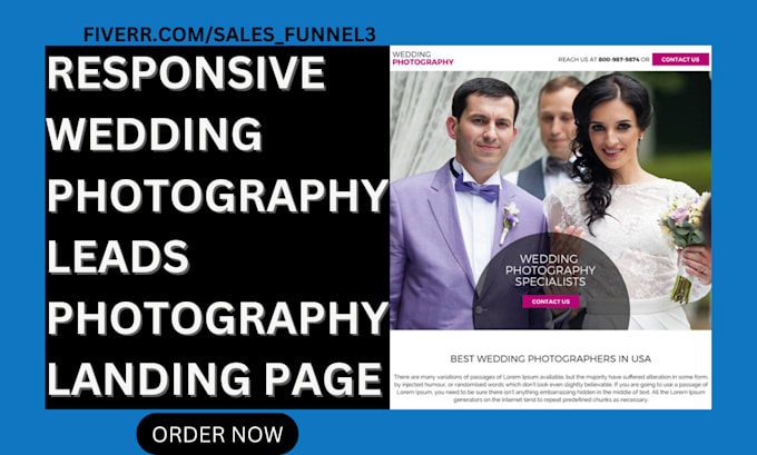 generate exclusive wedding photography leads event planner leads  landing page