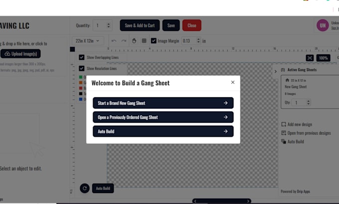 setup gang sheet builder for shopify and wordpress