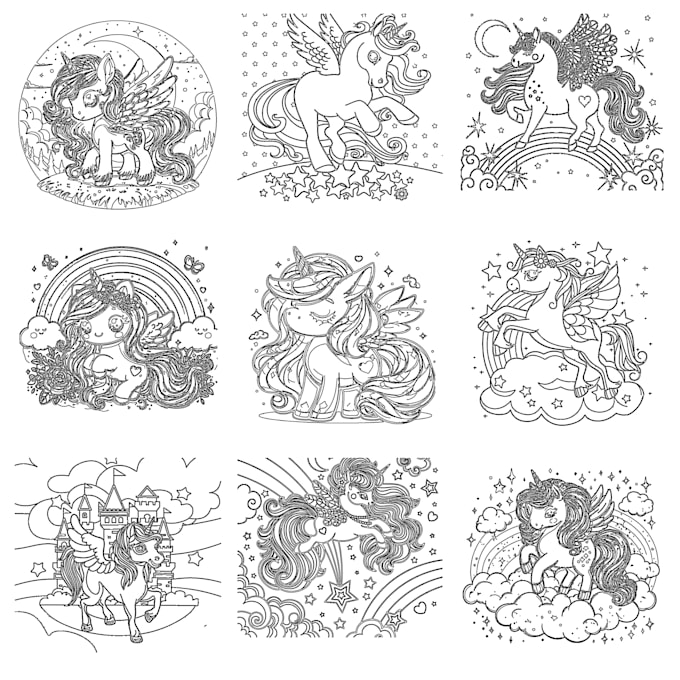 Create coloring pages based on the theme or characters by Pawanpv | Fiverr