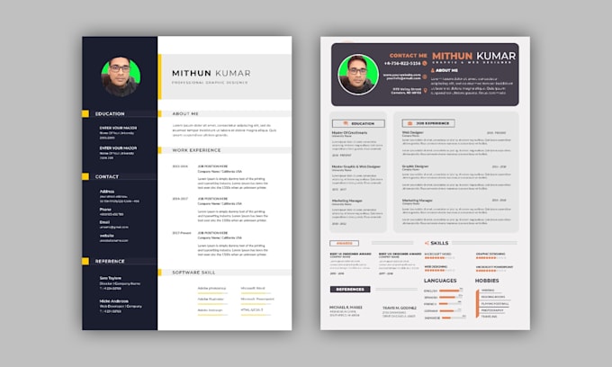 do resume or modern CV design template maker