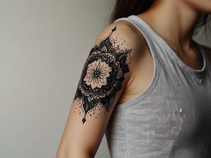 create a black and white tattoo design