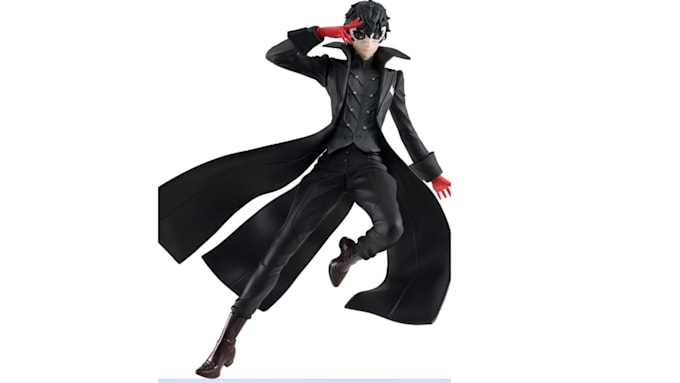 create articulated anime action figure 3d asset, 3d mask, for action figure