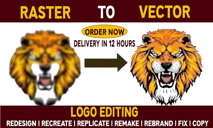 recreate, redo, resize, edit refresh, remake, rebrand, refine, fix logo or image