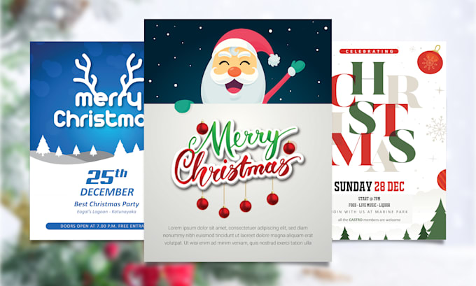 design stunning christmas flyers, posters, event graphics