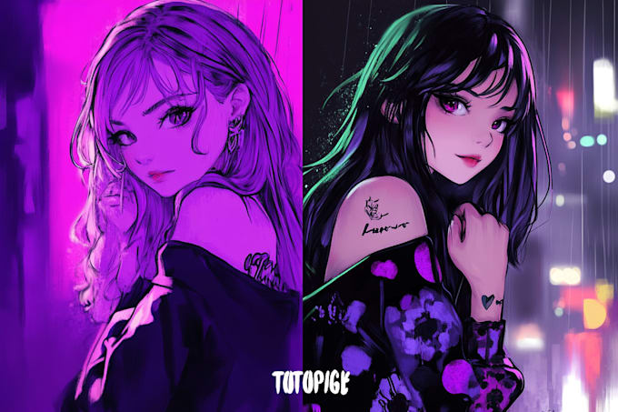 Make a character design and concept art in anime style by Zeaevens | Fiverr