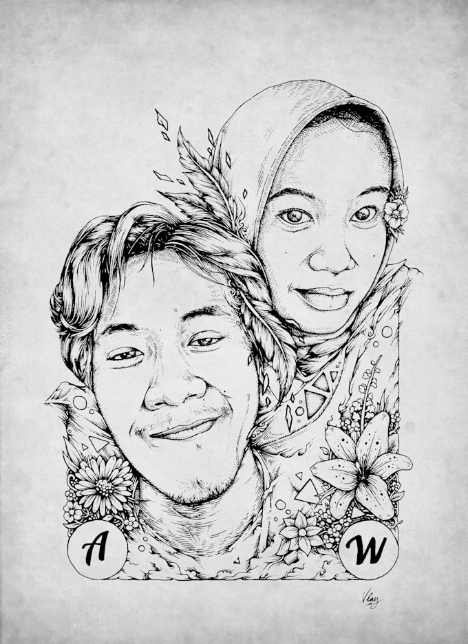 draw a portrait picture with custom deisgn