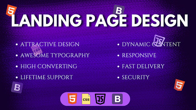 design HTML CSS javascript landing page and website