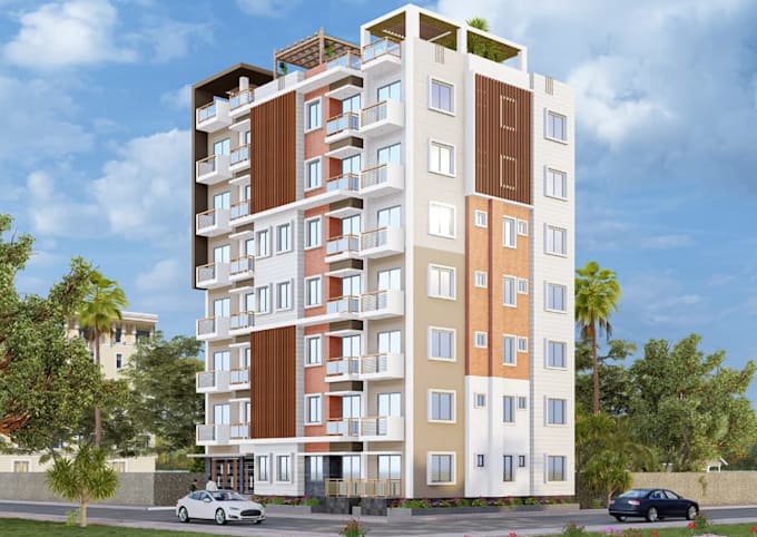 rebuild 3d modern story residential complex,apartment layout,cgi exterior facade