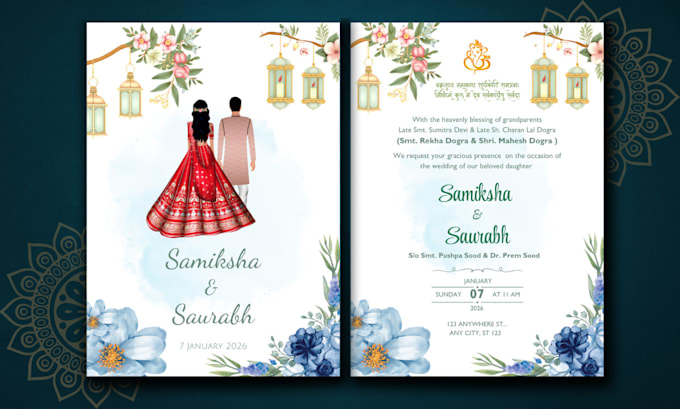 create indian wedding invitation card and video