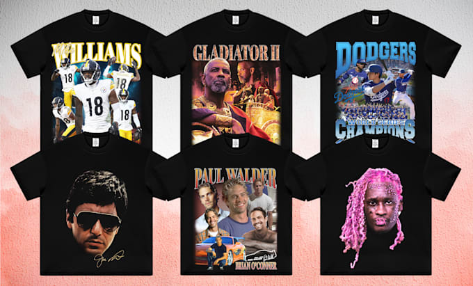 create bootleg big face tee, nba NFL graphic streetwear t shirt design