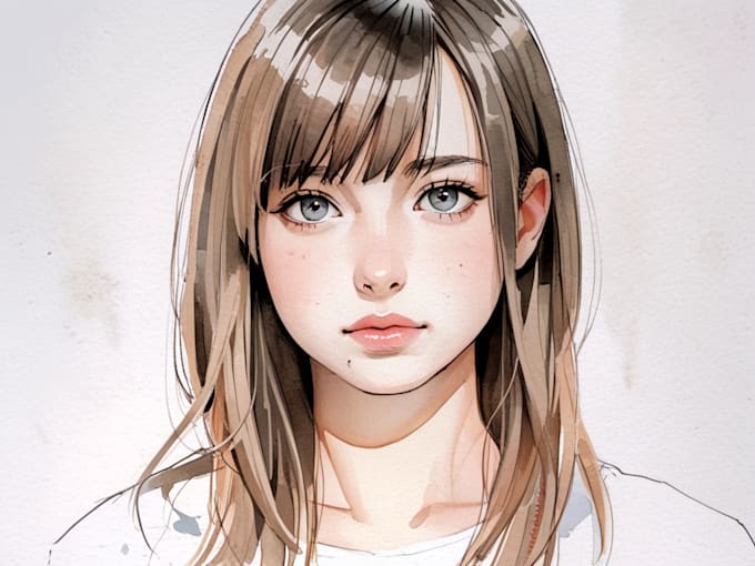 make a watercolor drawing of yourself