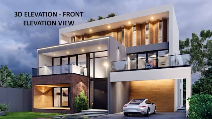 make house design, elevation, 3d exterior and interior, model and render