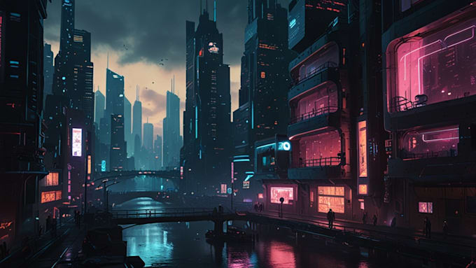 Desing a sci fi and cyberpunk futuristic city art by Elizsman | Fiverr