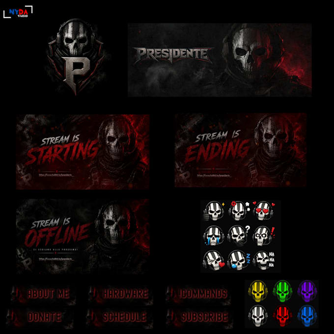 design professional twitch, kick and youtube streamer graphics