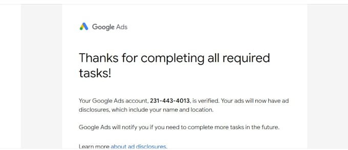 do your complete  google advertiser verification and bov in few hours