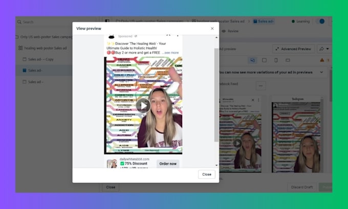 setup facebook ads campaign and instagram ads for sales and leads