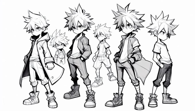draw sketch for your character in any pose