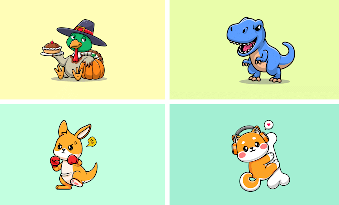 draw a cute cartoon animal character