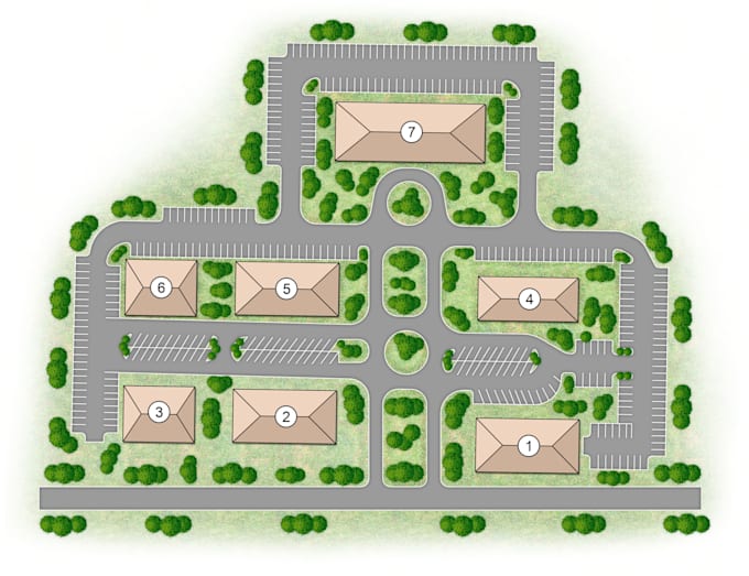 design 2d master plan, site plan, residential commercial site development