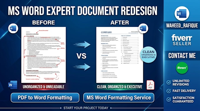 fix, format and redesign ms word documents professionally