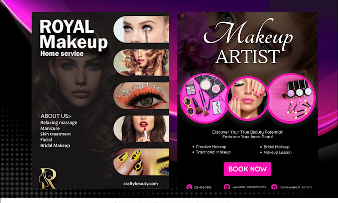 design fashion, beauty salon, makeup,spa massage, menu rate list flyers posters