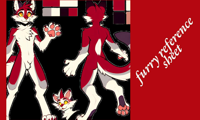 Create stunning nsfw furry reference sheet art, custom fursona ref ...