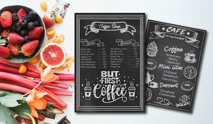 do impressive chalkboard menu café menu and restaurant menu