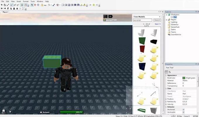 fix roblox game plugin, script any system, game mechanic, roblox bot, game ui,