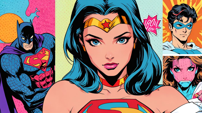 draw comic superhero pop art portraits