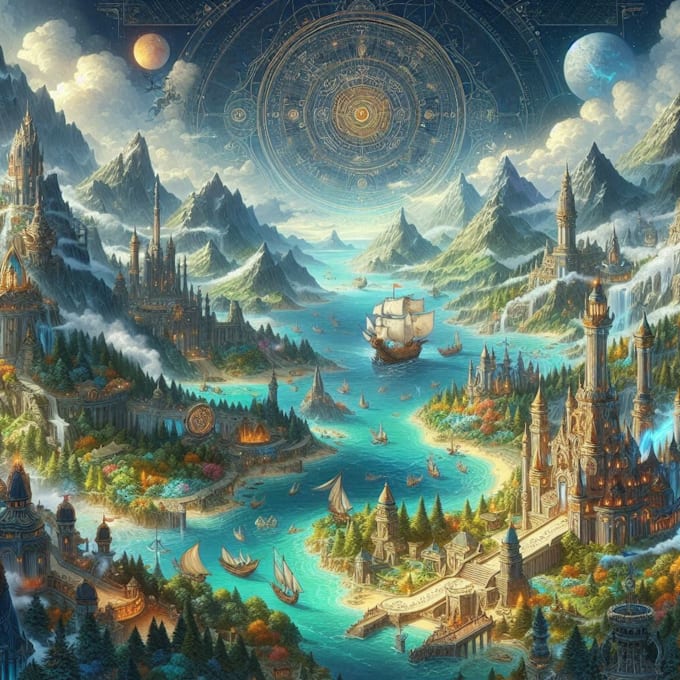 create a medieval or fantasy map art for you
